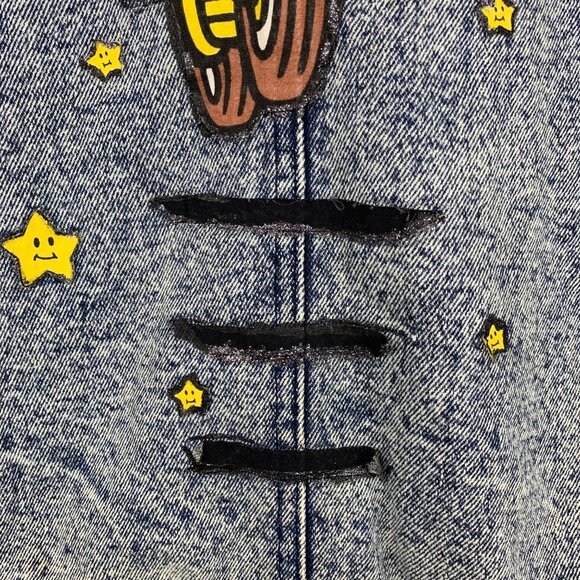 Vintage Horizon Outer Wear Jacket Adult Large Acid Wash Mario Blue Jean Denim - Picture 7 of 16